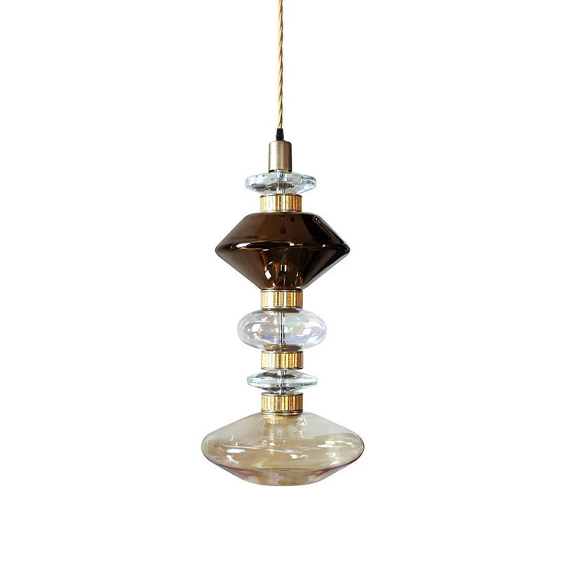 Glass Globe Pendant Light with Copper Finish, Dimmable LED