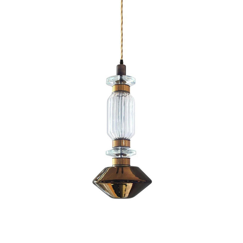 Glass Globe Pendant Light with Copper Finish, Dimmable LED