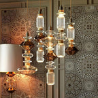 Glass Globe Pendant Light with Copper Finish, Dimmable LED