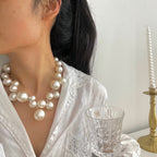 Round Faux Pearl Necklace in Classic White