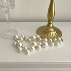 Round Faux Pearl Necklace in Classic White
