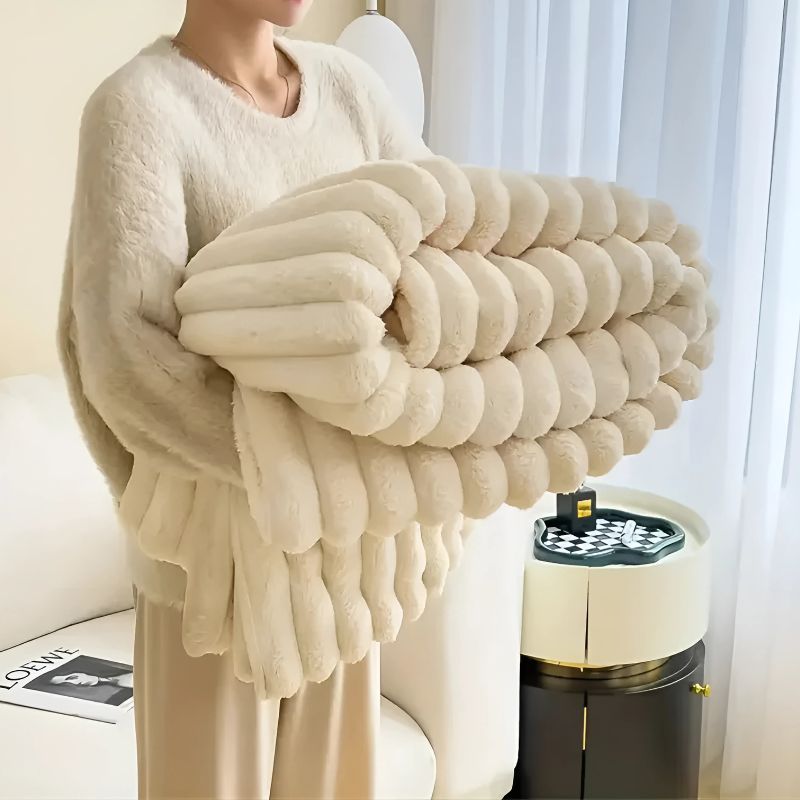 Soft Flannel Throw for Sofa and Bed, Three Sizes