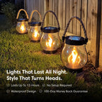 Solar Flame Effect Lantern, Weatherproof Garden Light