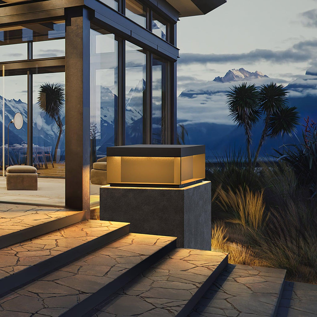 Outdoor Bollard Light IP65, Black Aluminium with Acrylic Diffuser