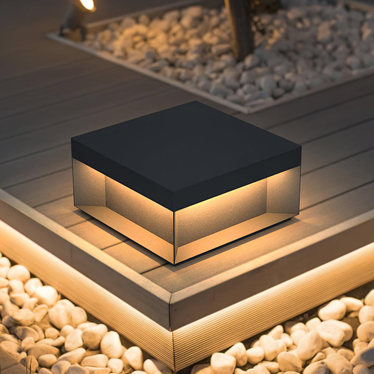 Outdoor Bollard Light IP65, Black Aluminium with Acrylic Diffuser