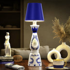 Cordless Bottle Lamp with Fabric Shade, 3000K, USB-C Rechargeable