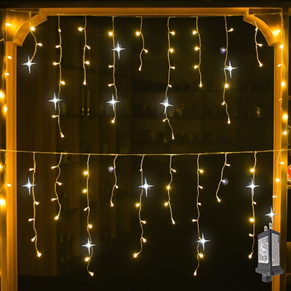 LED Curtain Lights, Warm White, IP44, 4 to 32 Metres Wide