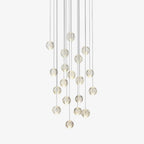 Crystal Globe Cluster Chandelier, Chrome, 1 to 50 Lights