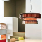 Retro Glass and Metal LED Pendant, Adjustable 150cm Cord