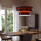 Retro Glass and Metal LED Pendant, Adjustable 150cm Cord
