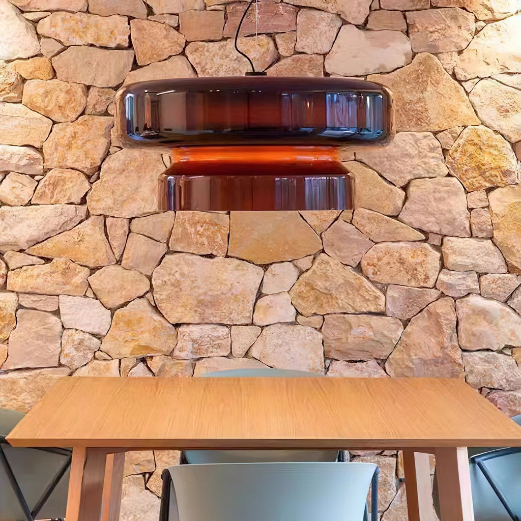 Retro Glass and Metal LED Pendant, Adjustable 150cm Cord