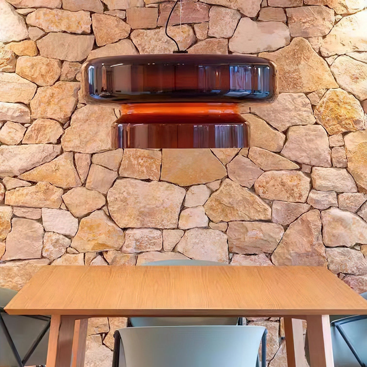Retro Glass and Metal LED Pendant, Adjustable 150cm Cord