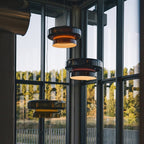 Retro Glass and Metal LED Pendant, Adjustable 150cm Cord