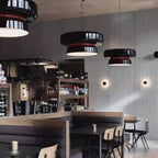 Retro Glass and Metal LED Pendant, Adjustable 150cm Cord