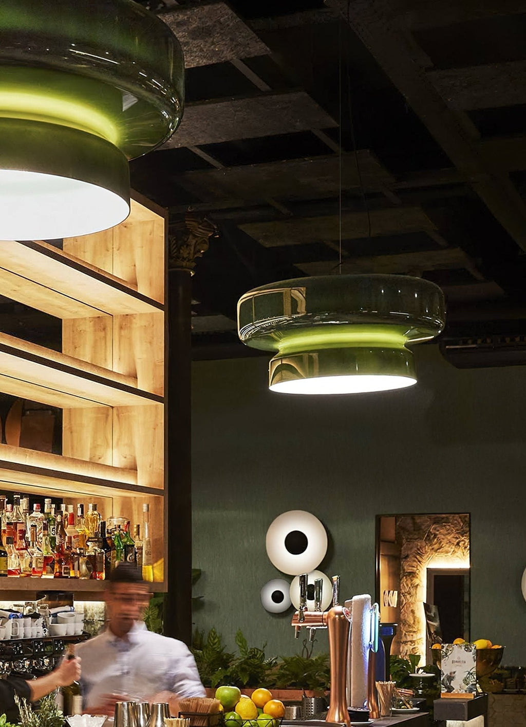 Retro Glass and Metal LED Pendant, Adjustable 150cm Cord