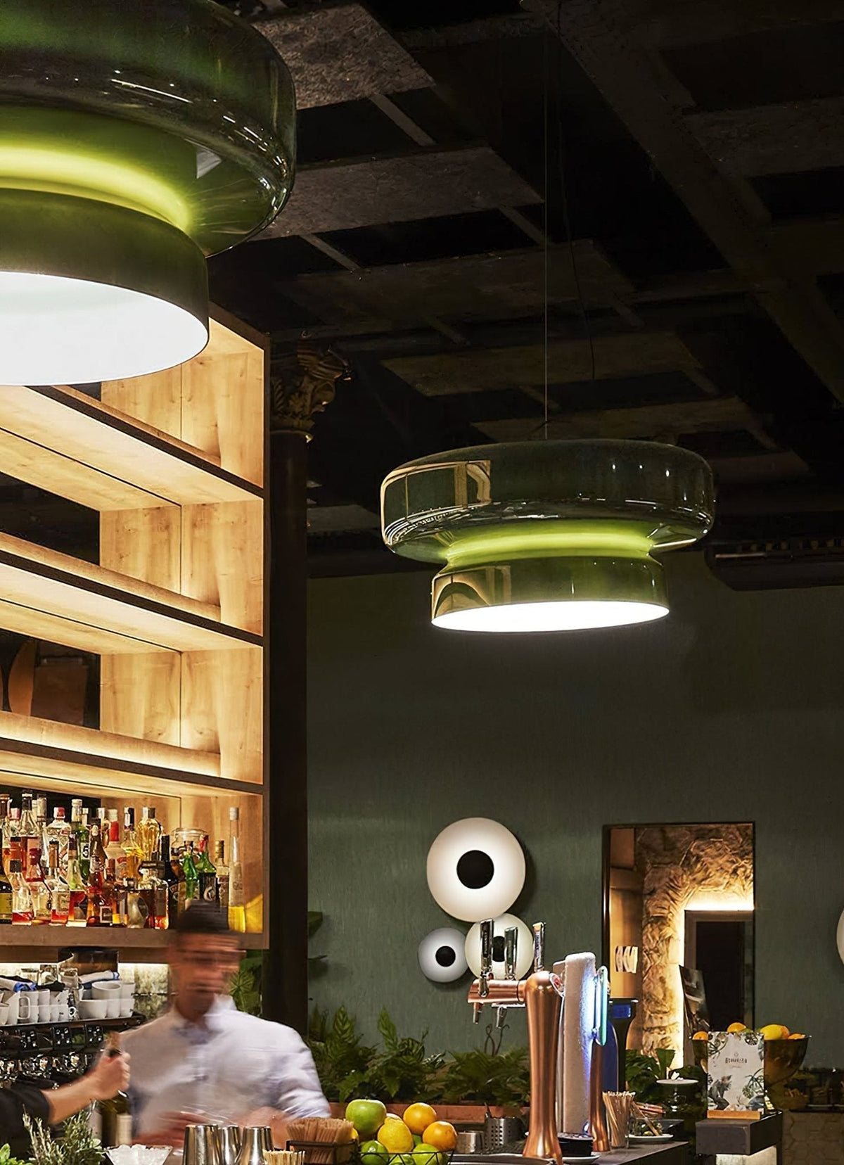 Retro Glass and Metal LED Pendant, Adjustable 150cm Cord