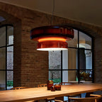 Retro Glass and Metal LED Pendant, Adjustable 150cm Cord