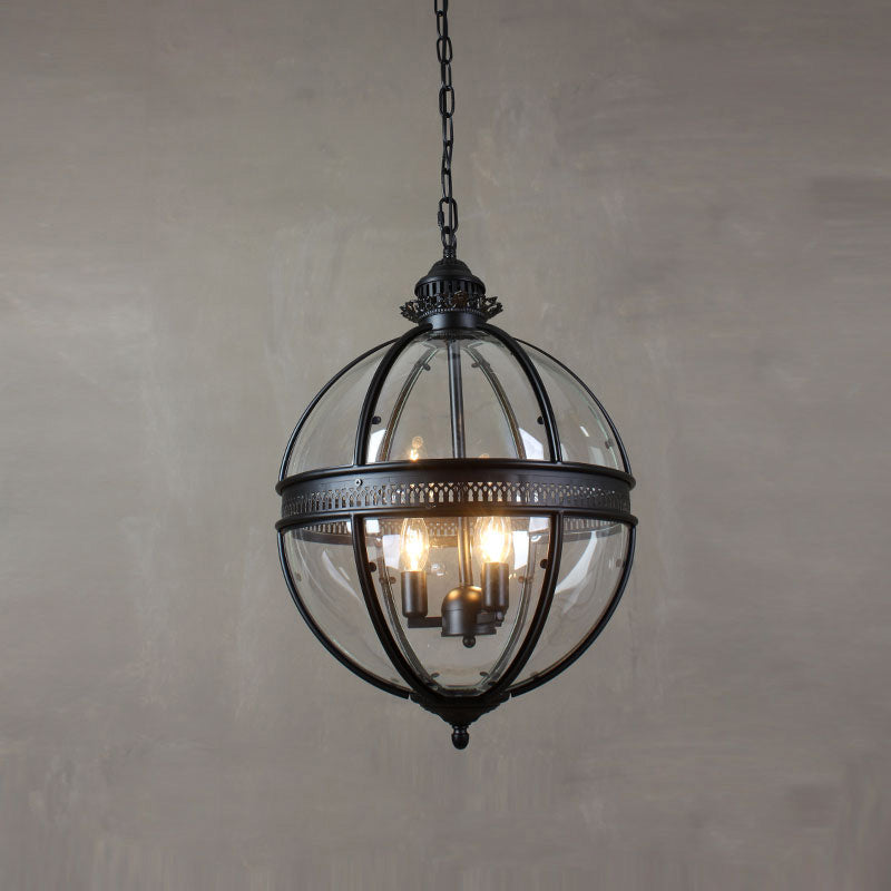 Baroque 3-Light Pendant Chandelier with Glass Shades