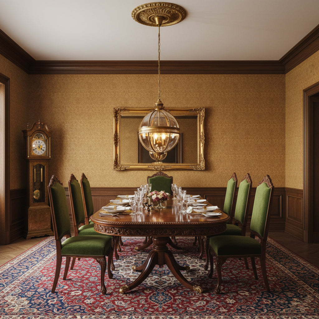 Baroque 3-Light Pendant Chandelier with Glass Shades