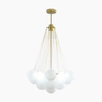 Glass Bubble Cluster Pendant Light with Metal Chain, Black or Gold