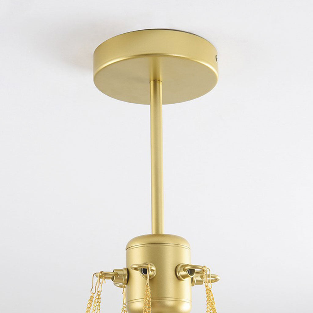 Glass Bubble Cluster Pendant Light with Metal Chain, Black or Gold