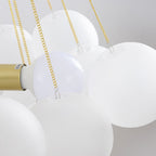 Glass Bubble Cluster Pendant Light with Metal Chain, Black or Gold