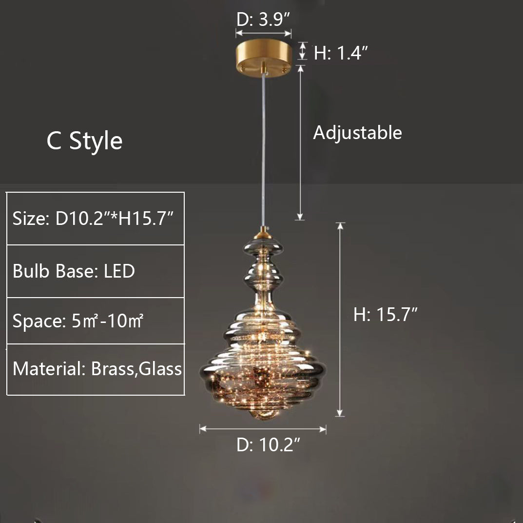 Grey Glass Pendant Chandelier with Starlight Ceiling Effect