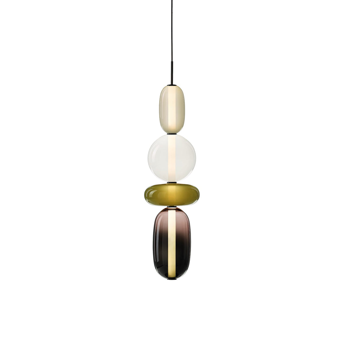 Hand-Blown Glass Pendant Light with Integrated LED, 880 lm
