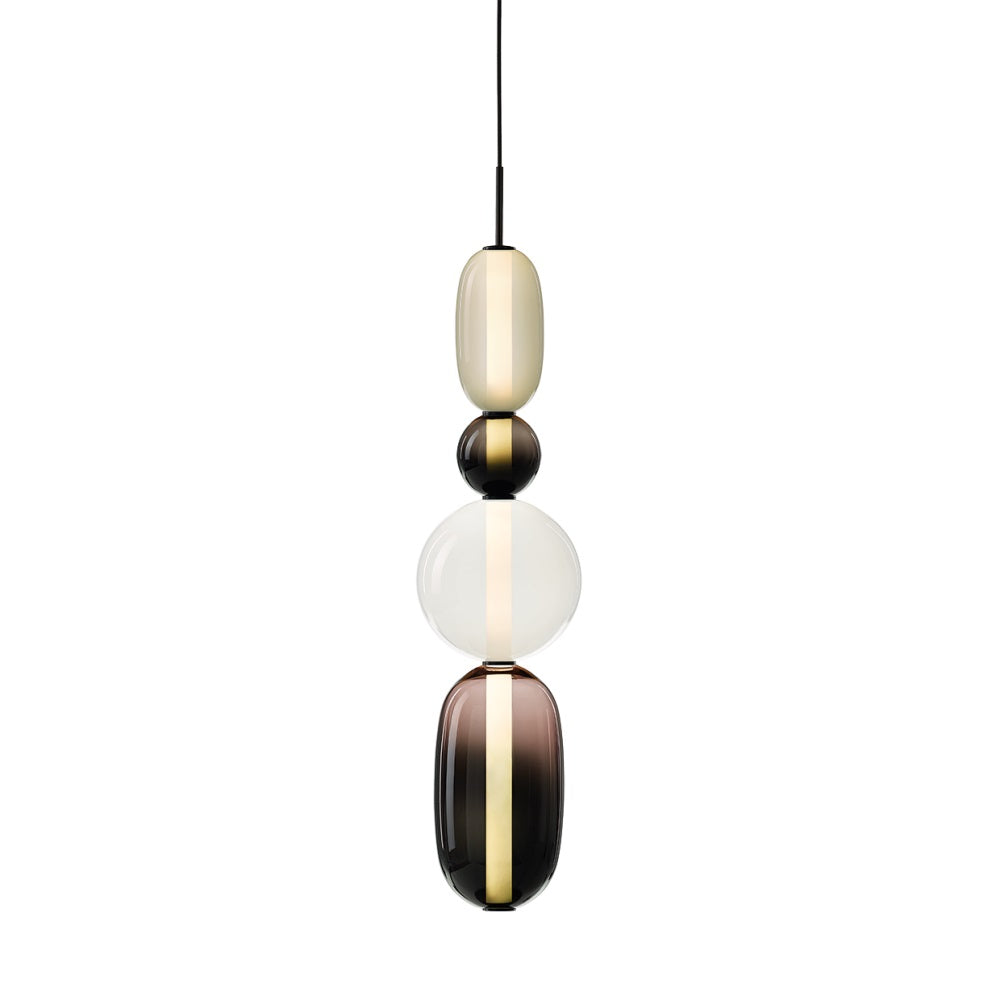 Hand-Blown Glass Pendant Light with Integrated LED, 880 lm