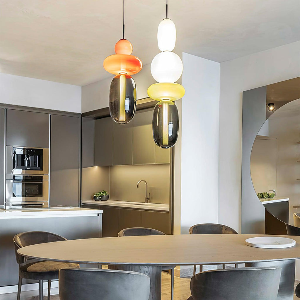 Hand-Blown Glass Pendant Light with Integrated LED, 880 lm