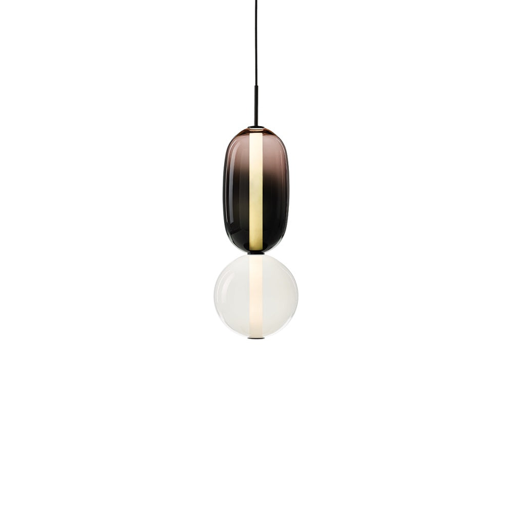 Hand-Blown Glass Pendant Light with Integrated LED, 880 lm