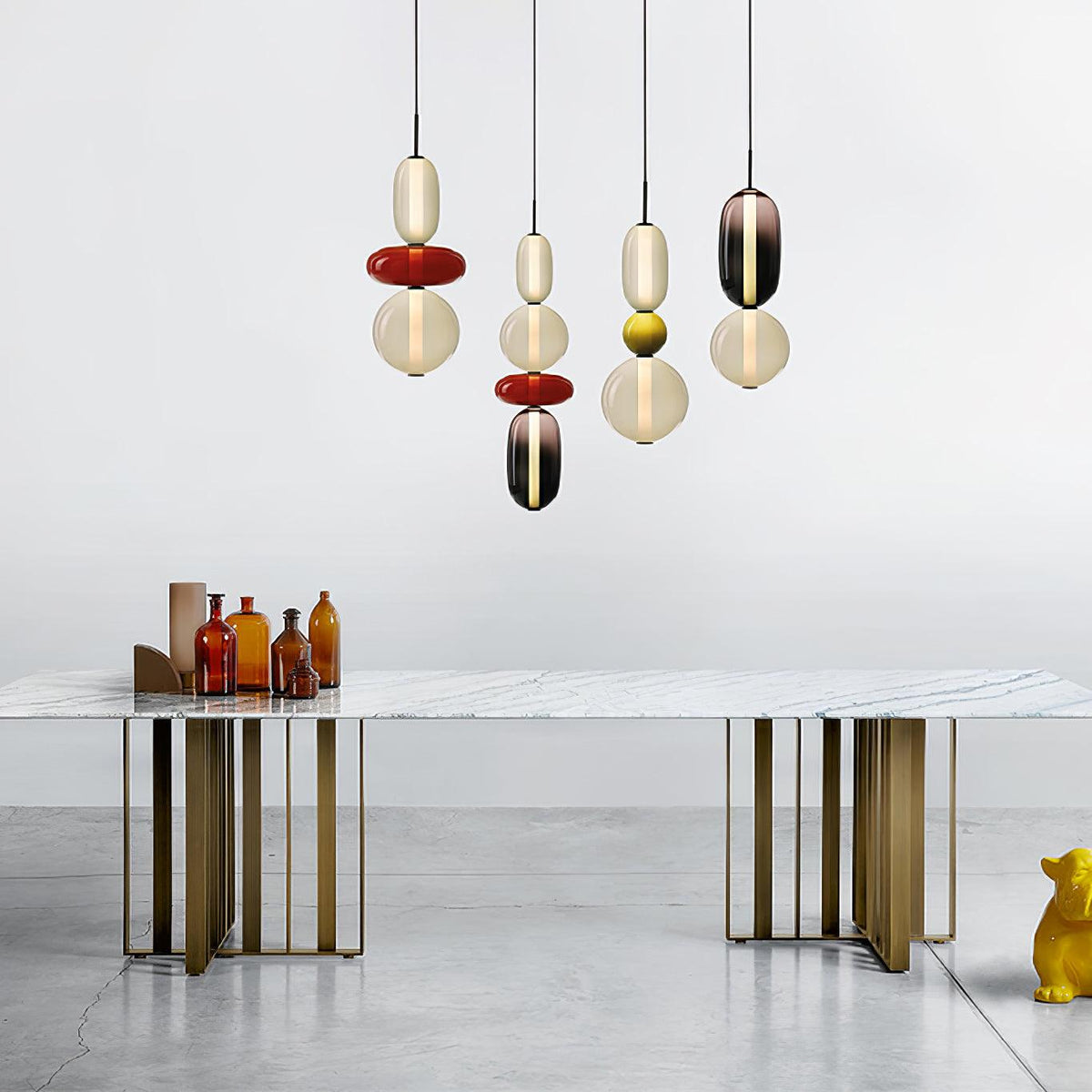 Hand-Blown Glass Pendant Light with Integrated LED, 880 lm