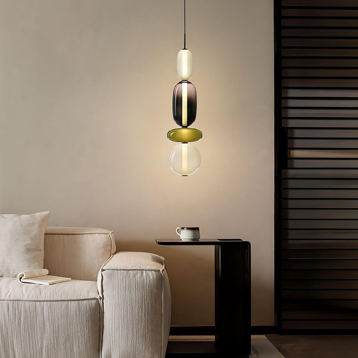 Hand-Blown Glass Pendant Light with Integrated LED, 880 lm