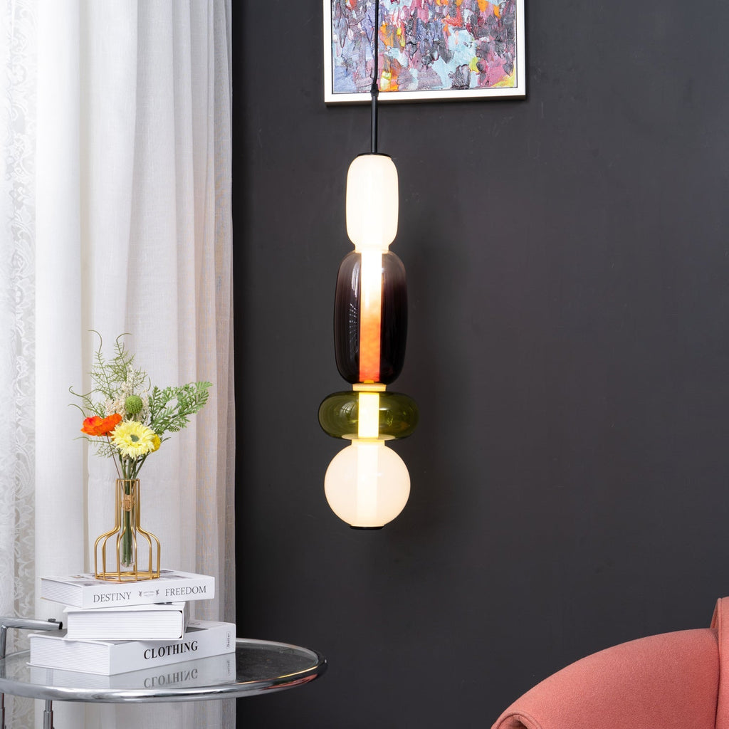 Hand-Blown Glass Pendant Light with Integrated LED, 880 lm