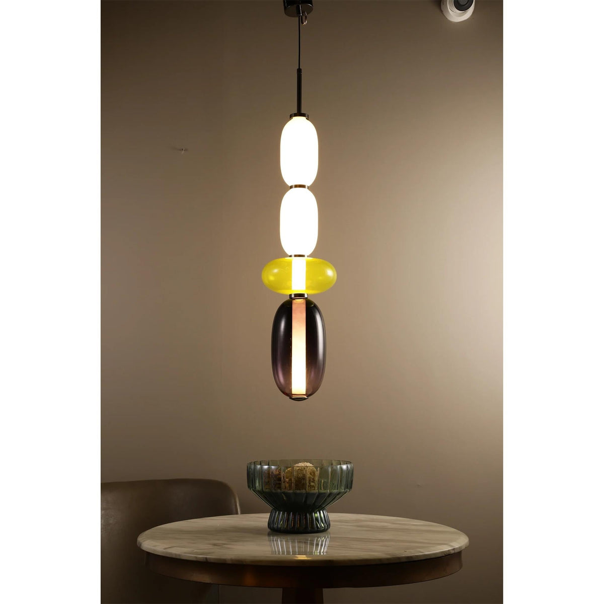 Hand-Blown Glass Pendant Light with Integrated LED, 880 lm