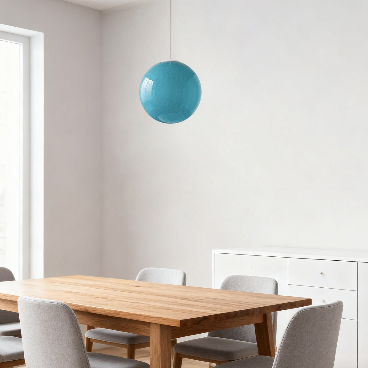 Twisted Hand-Blown Glass Pendant Light, Coloured Globe