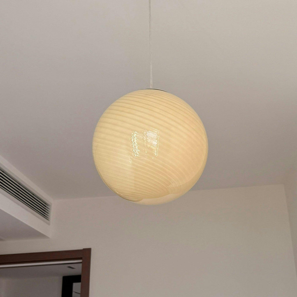 Twisted Hand-Blown Glass Pendant Light, Coloured Globe