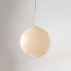 Skręcana lampa wisząca z dmuchanego ręcznie szkła, kolorowa kula