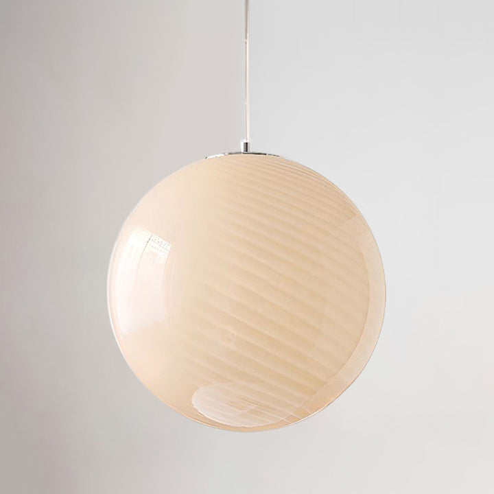 Twisted Hand-Blown Glass Pendant Light, Coloured Globe