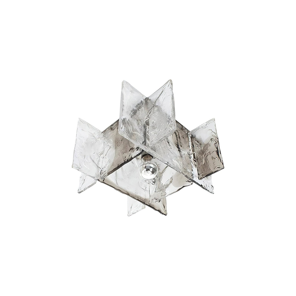 Ice-Effect Glass Ceiling Light, Dimmable, 30cm Diameter