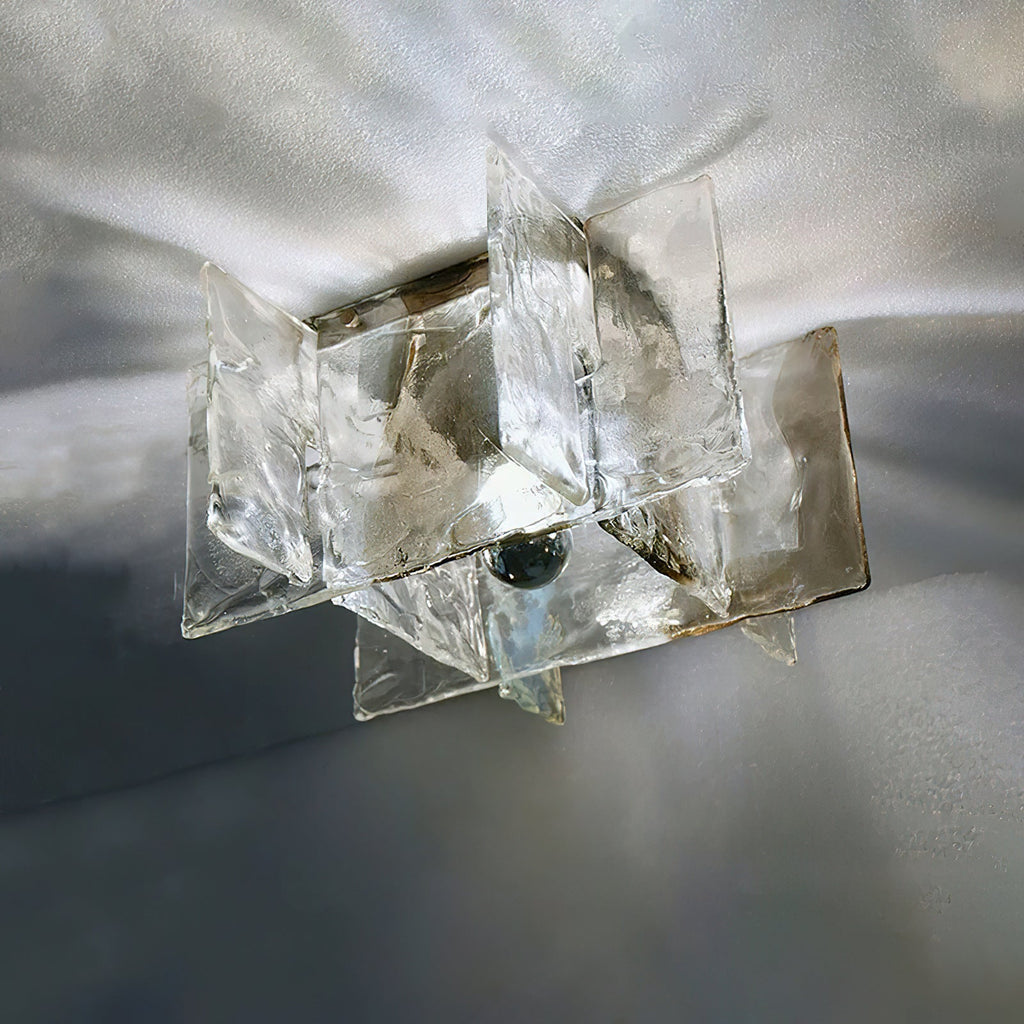 Ice-Effect Glass Ceiling Light, Dimmable, 30cm Diameter