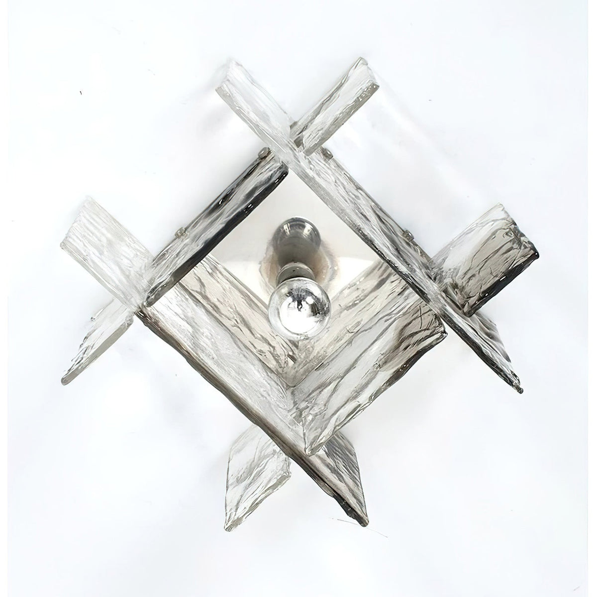 Ice-Effect Glass Ceiling Light, Dimmable, 30cm Diameter