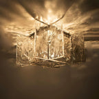Ice-Effect Glass Ceiling Light, Dimmable, 30cm Diameter