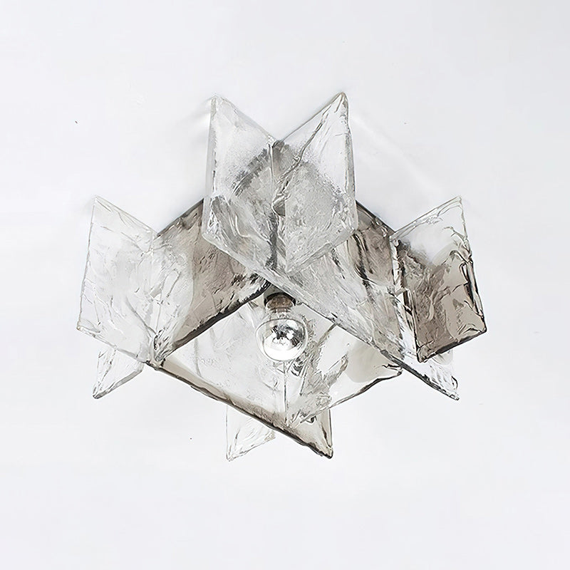 Ice-Effect Glass Ceiling Light, Dimmable, 30cm Diameter
