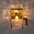 Ice-Effect Glass Ceiling Light, Dimmable, 30cm Diameter