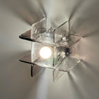 Ice-Effect Glass Ceiling Light, Dimmable, 30cm Diameter