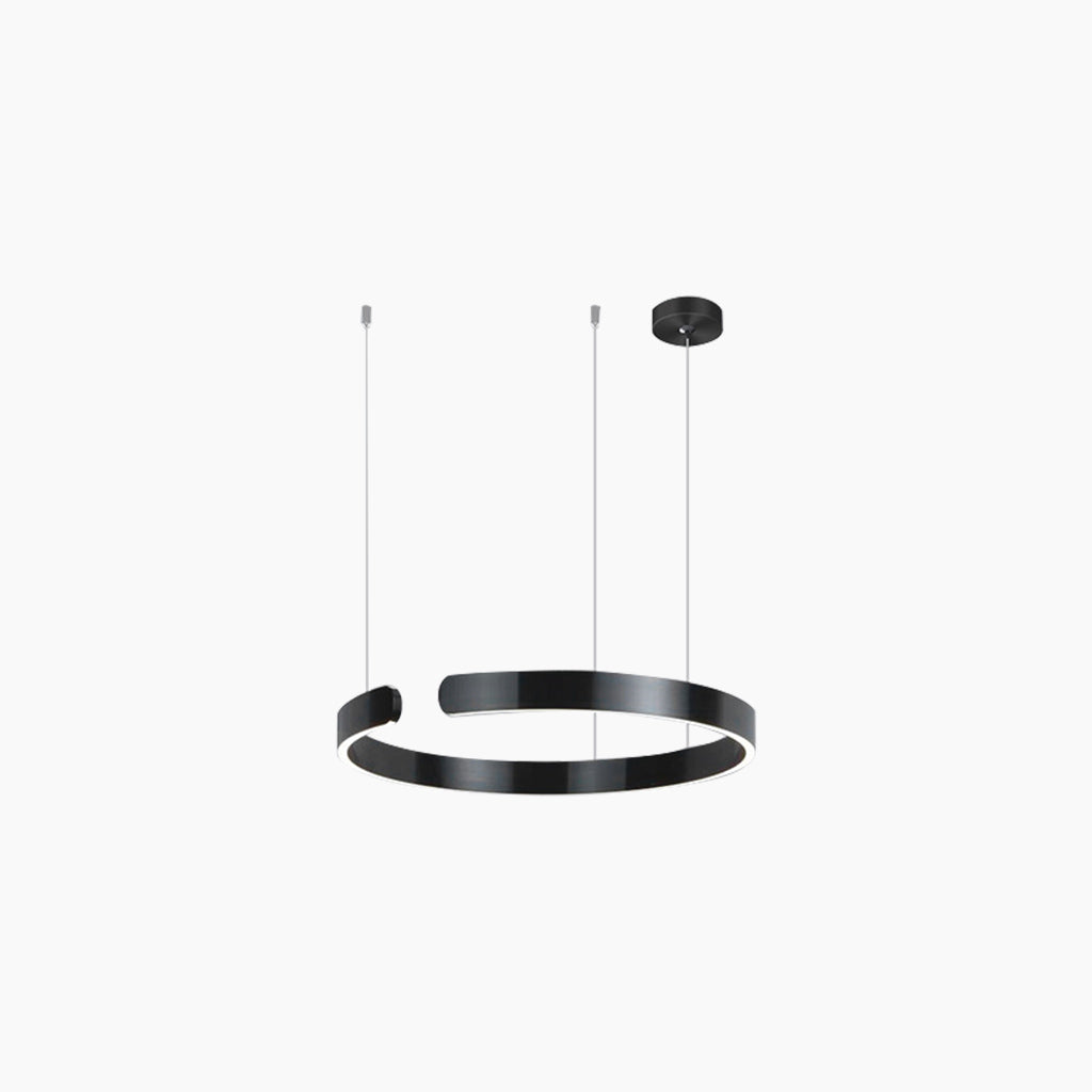 Dimmable LED Ring Chandelier with Remote, Black, Gold or White
