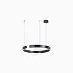 Dimmable LED Ring Chandelier with Remote, Black, Gold or White