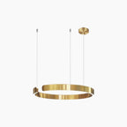 Dimmable LED Ring Chandelier with Remote, Black, Gold or White