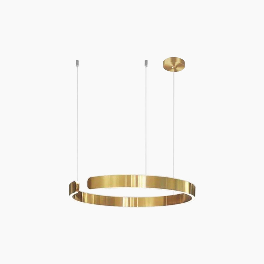 Dimmable LED Ring Chandelier with Remote, Black, Gold or White